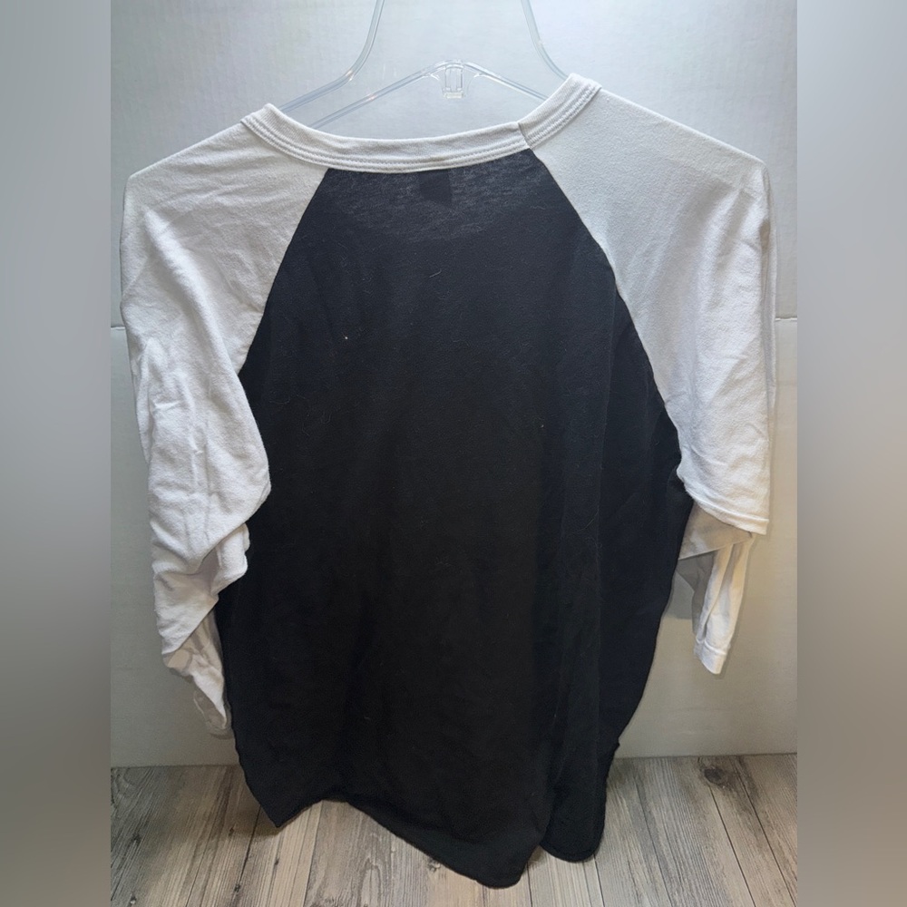 Tultex Cyndi Lauper Detour Tour 3/4 Sleeve Black White t-shirt Women’s Size XL - Picture 4 of 4